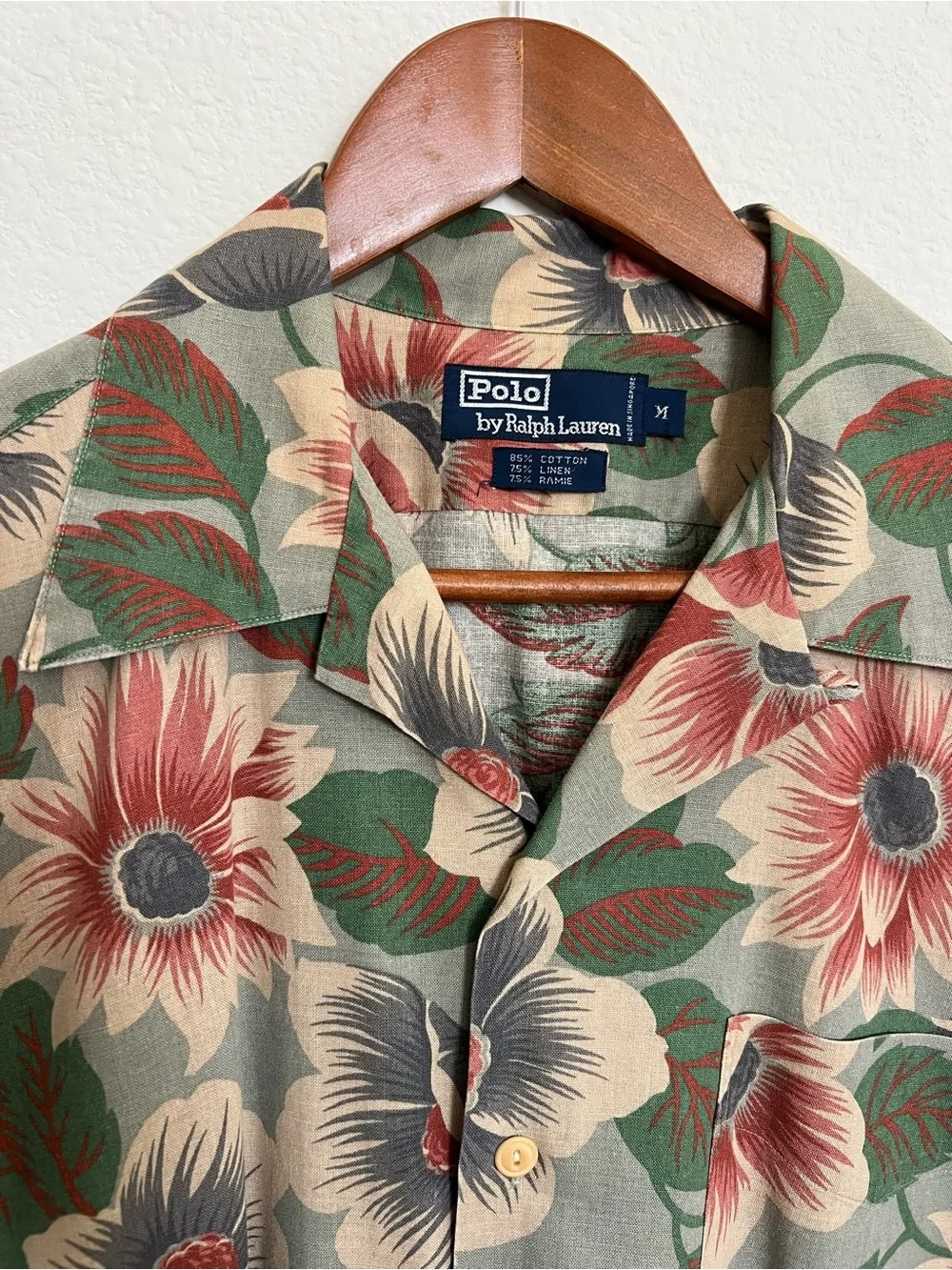 Polo by Ralph Lauren Men's Floral Short-Sleeve Shirt Jacket - Green/Red Floral